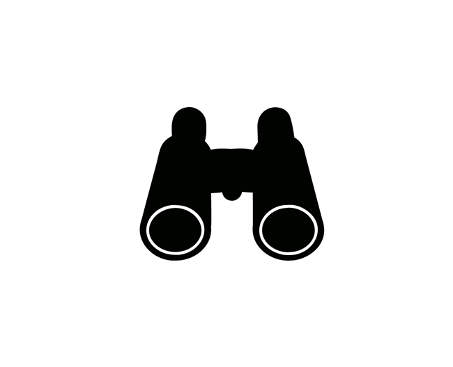black silhouette of pair of binoculars