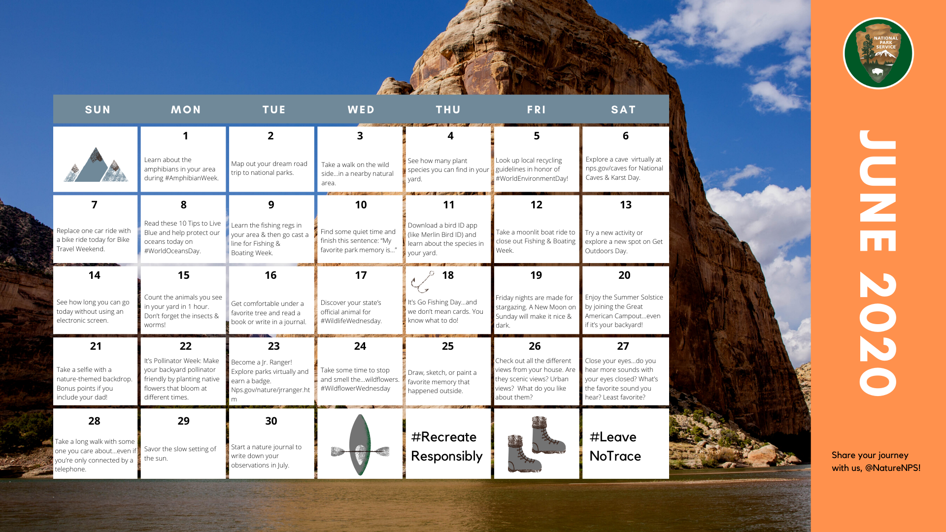 June Calendar June calendar. Detailed alt text included below.