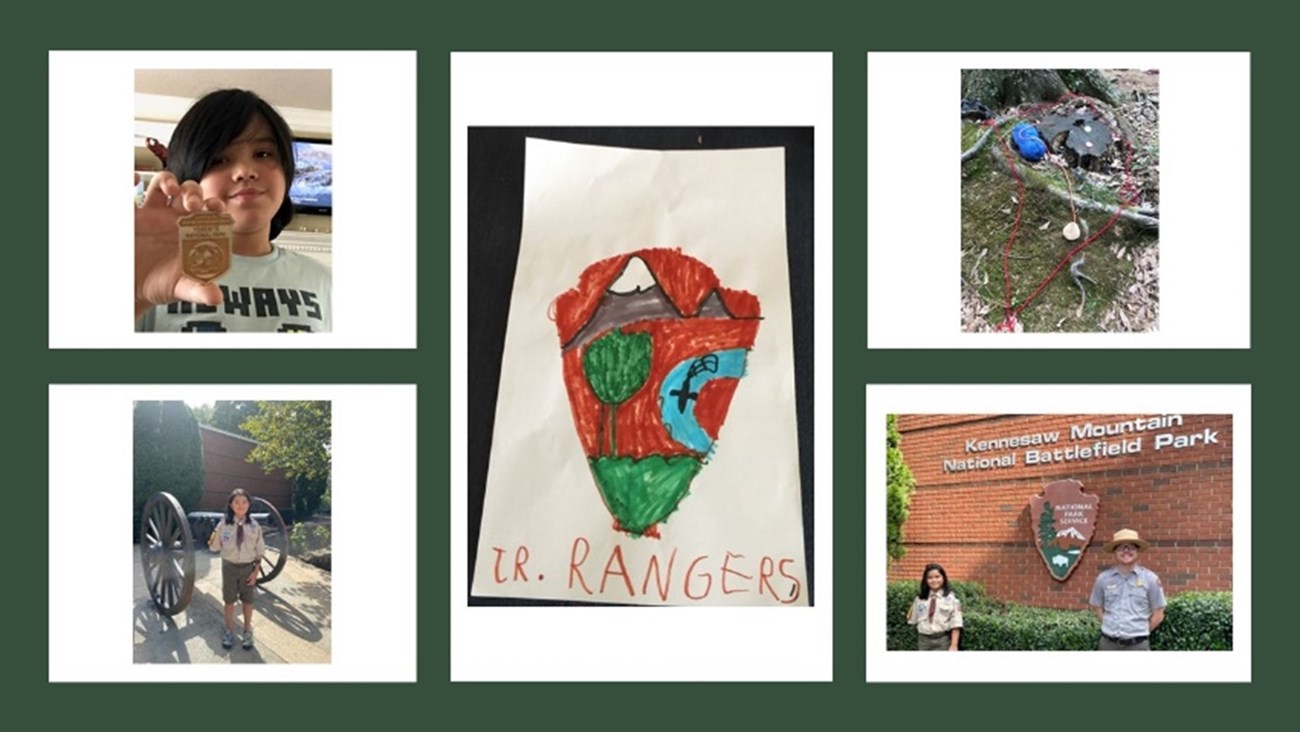 A collage of Junior Ranger activities
