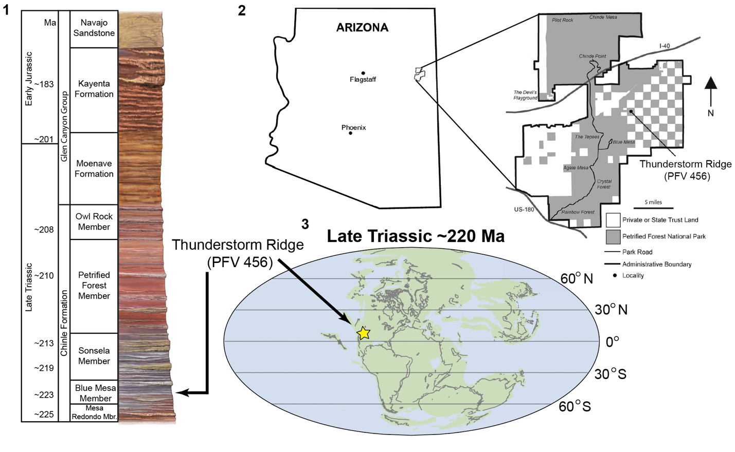 KLIGMAN - FIG 1 map globe and stratigraphic column