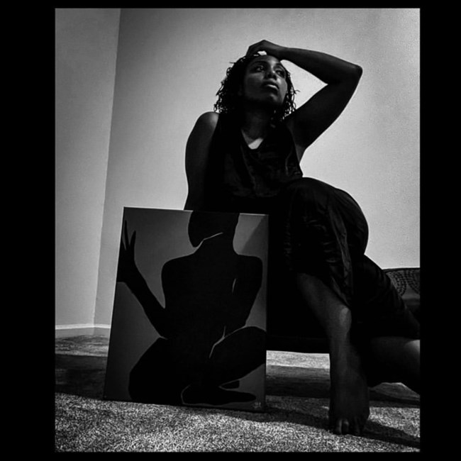 Kam’s grad picture artistic black and white portrait of a young woman