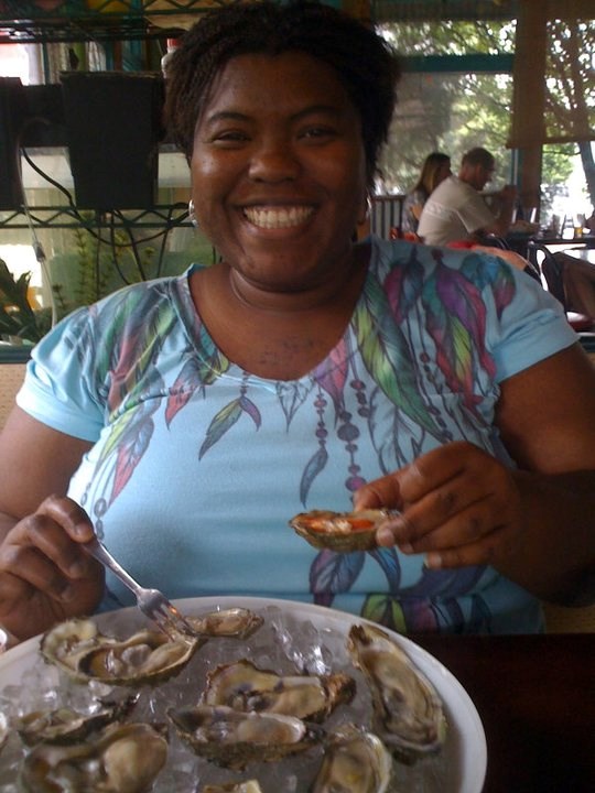 Keena Graham enjoying some oysters