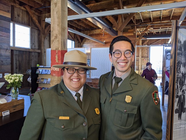 Kurt and Hanako together at Minidoka National Historic Site Kurt with Hanako Wakatsuki, Superintendent Hono’uli’uli NHS