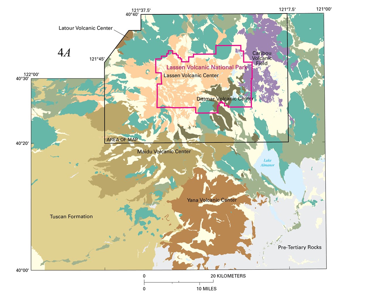 geologic map of the region around the park