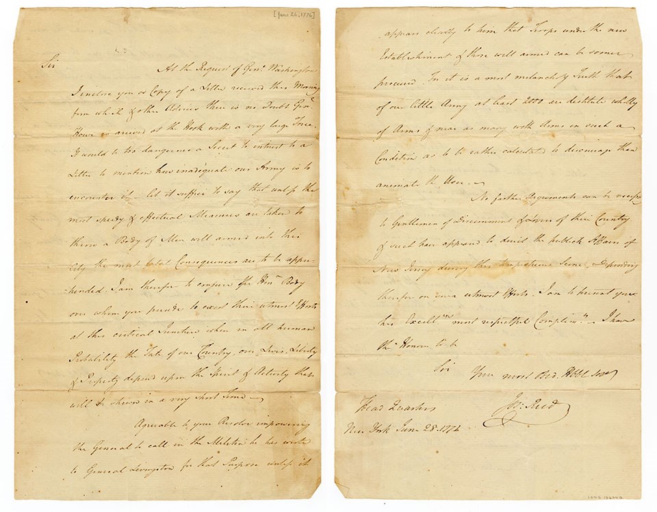 Manuscript letter with two pages of writing