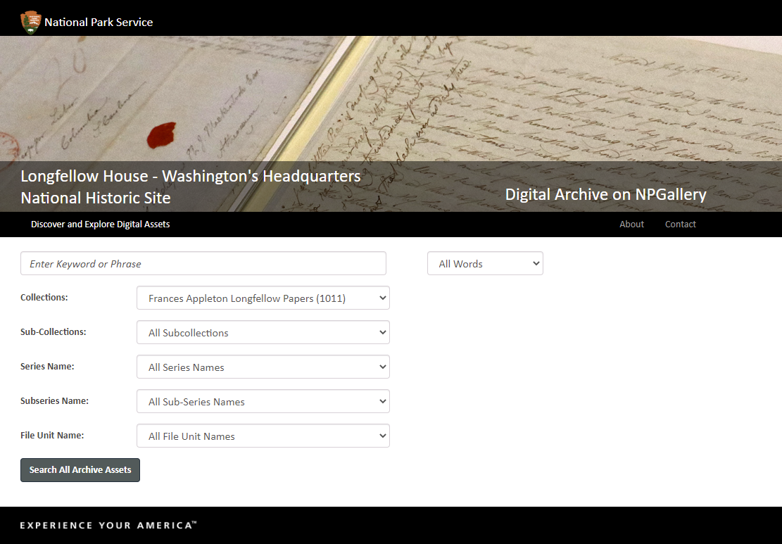 Longfellow House-Washington's Headquarters NPGallery webpage