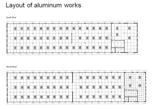 Layout of the aluminum works. Layout of the aluminum works.