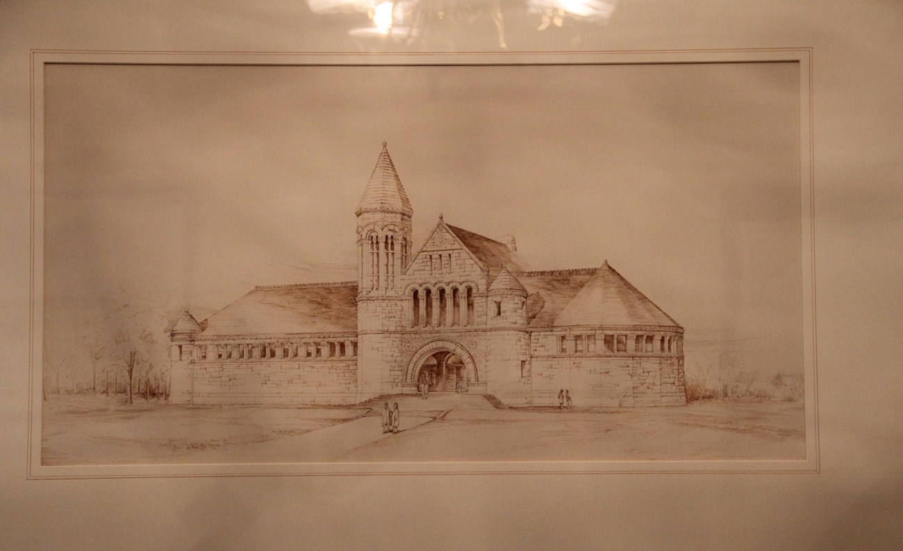 UVM Billings Library Sketch (MABI 2546) sketch of Billings Library at the University of Vermont