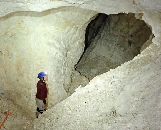 Louise Hose in the Gypsum Annex section of Lehman Caves.