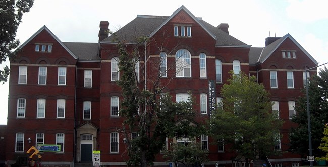 Large brick school.