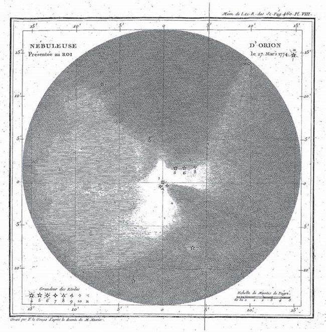 Drawing of the Orion Nebula by Charles Messier