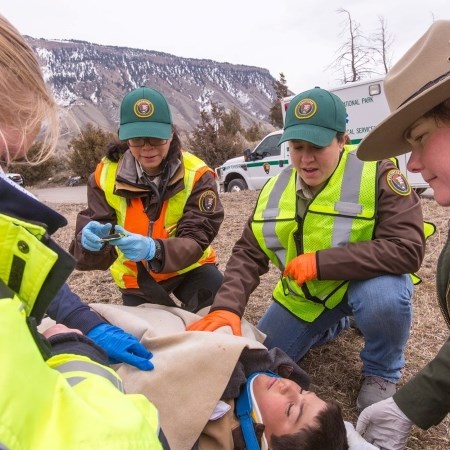 first responders participating in a medical emergency scenario training