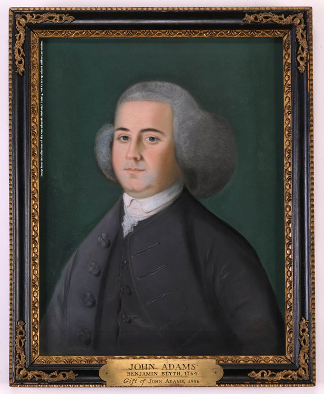 MHS-0054johnadams_blyth_lg Portrait of a young John Adams with large gray hair.