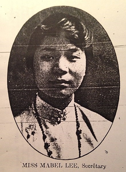 black and white photo of Mabel Lee
