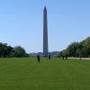 Green grass on the Mall with the Washington Monument in the background