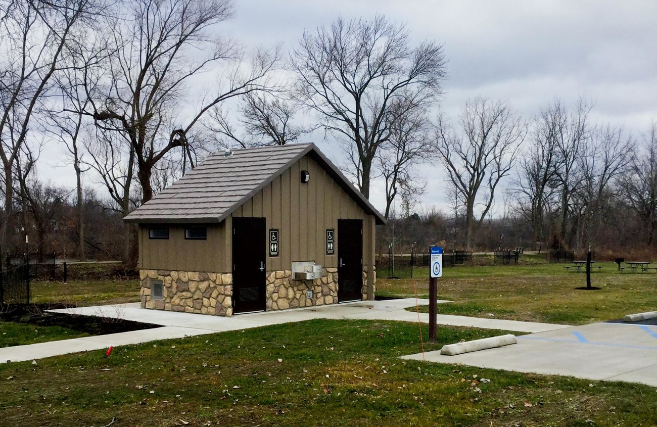 Restroom building in a park