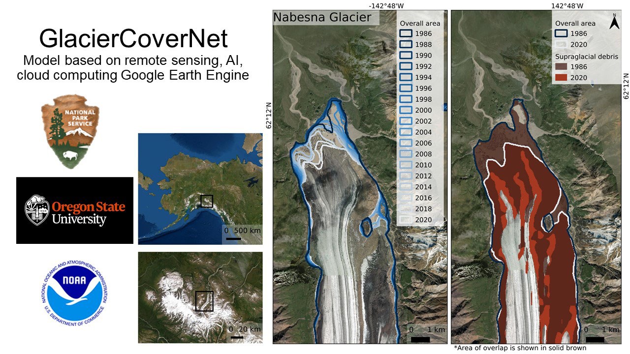 A figure showing glacier measuring techniques.