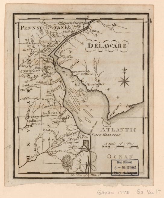 Map of Delaware from 1795.