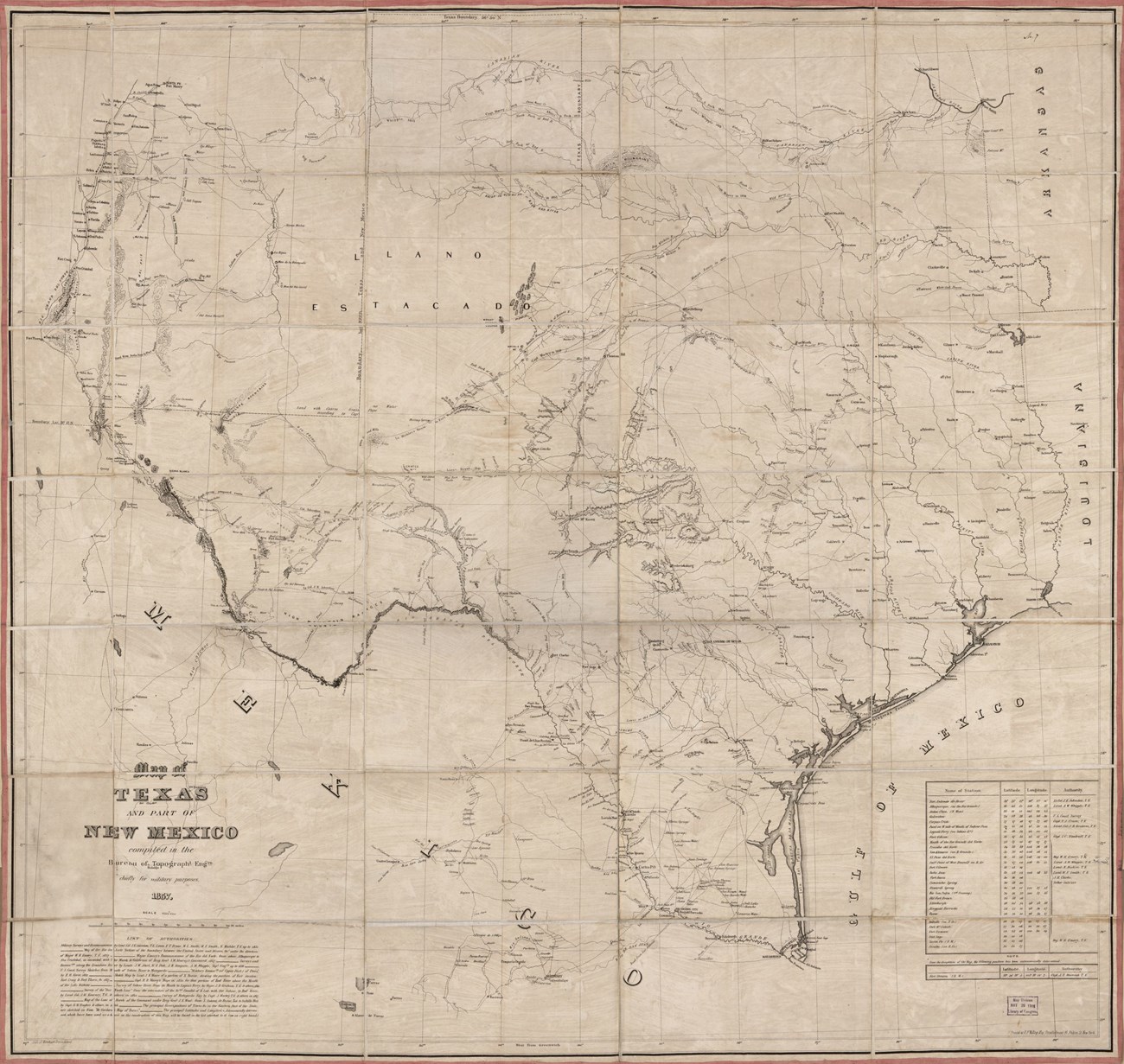 Historic photograph revealing the border of Texas and New Mexico.