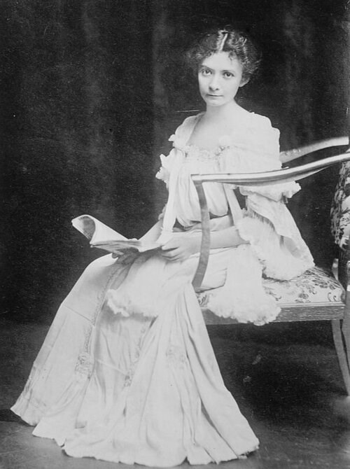 black and white photo of Mary Johnson, seated. Library of Congress