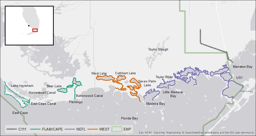 Mazzotti Figure 2 A map showing sampling sites