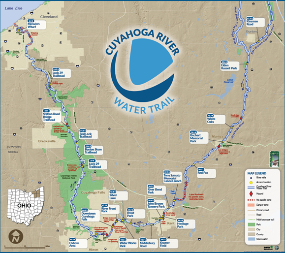 Map of the Cuyahoga River Water Trail