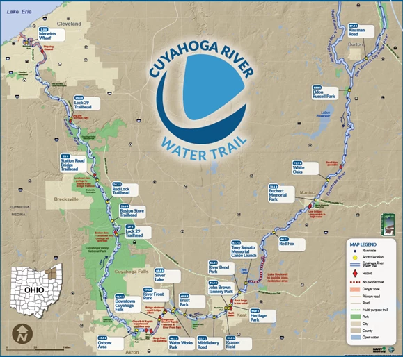 Cuyahoga Water Trail Map of the Cuyahoga River Water Trail