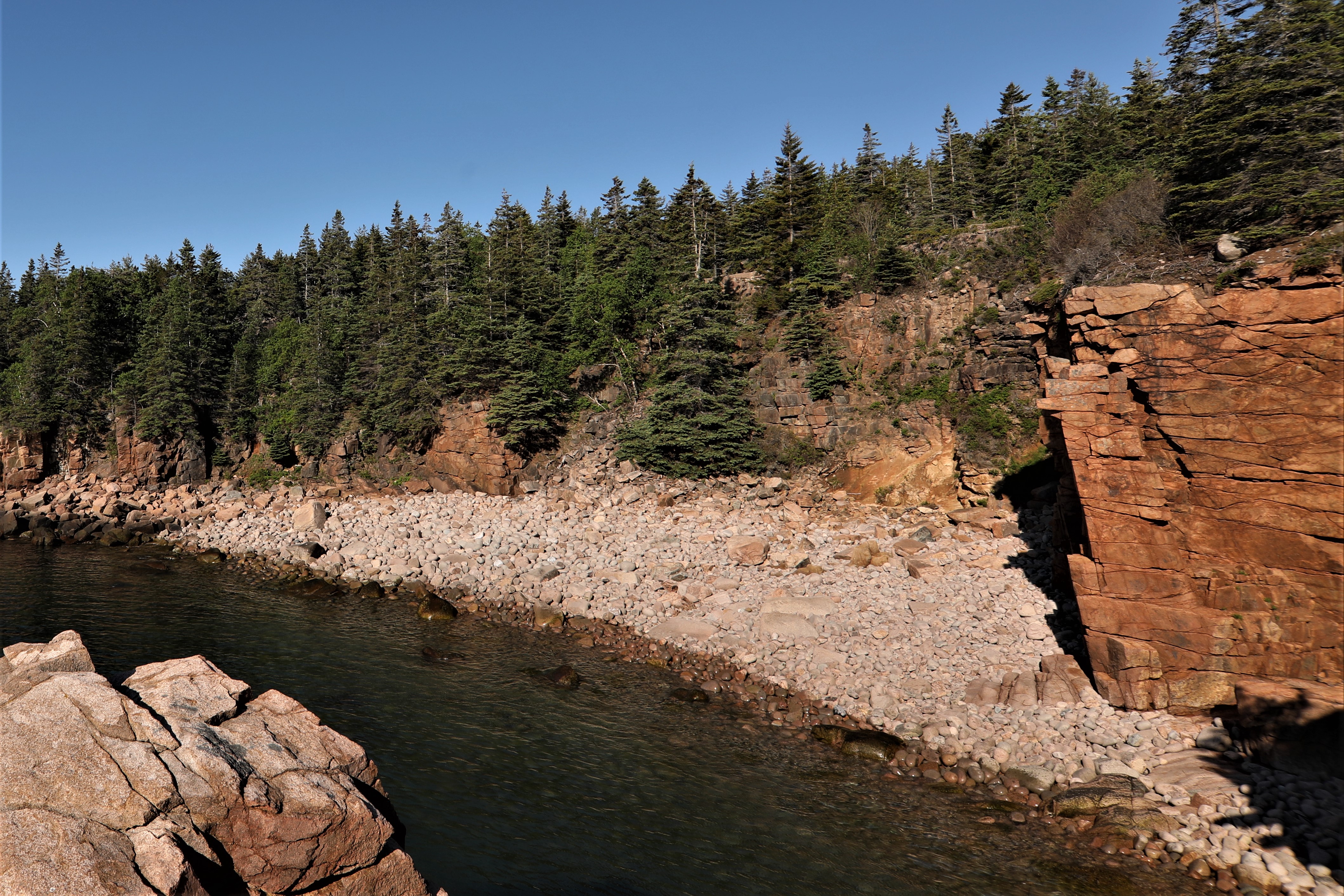 Boulder covered beach