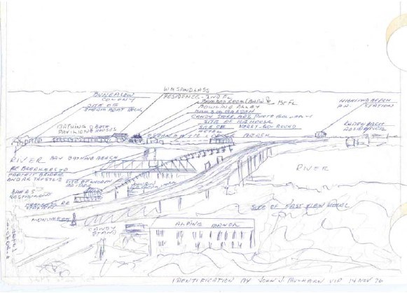 Mulhern's drawing of the Highland Beach bridge