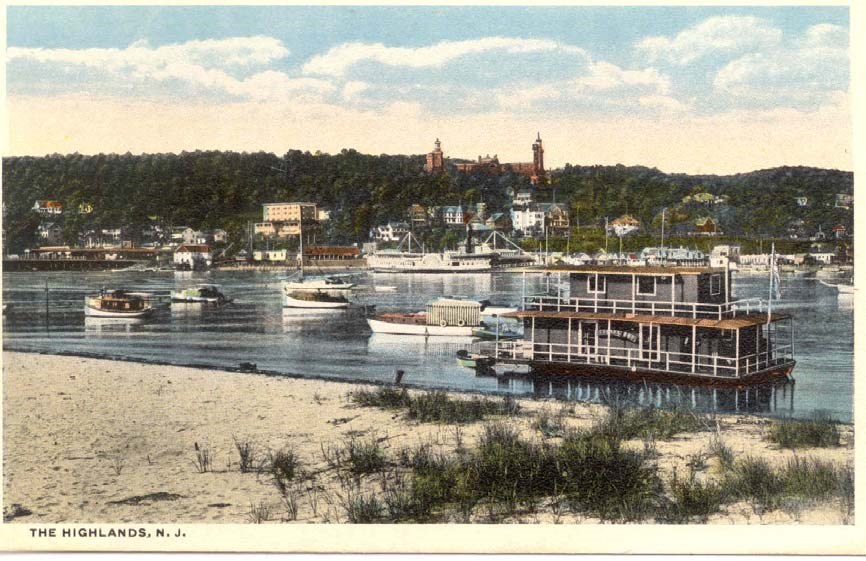 a houseboat off of Sandy Hook beach