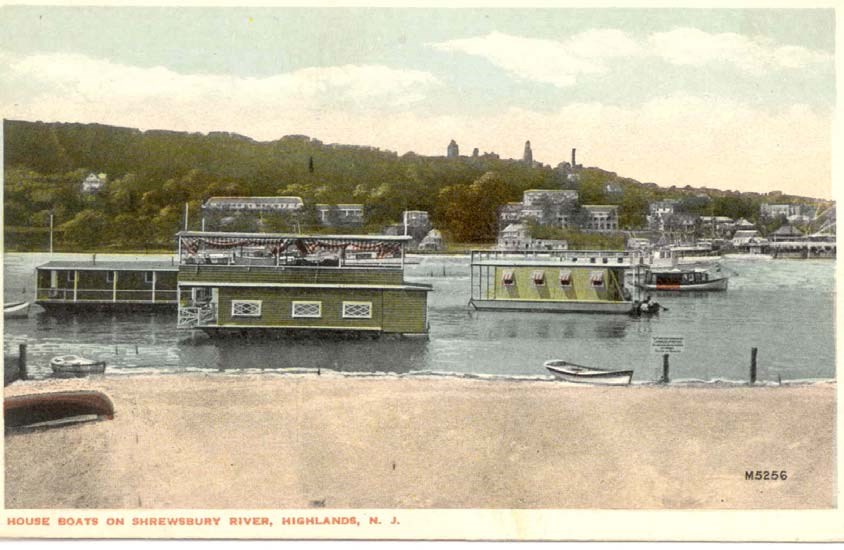 houseboats off of Sandy Hook beach