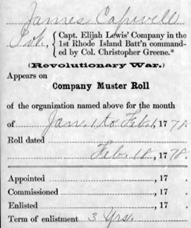 A copy of a hand written enlistment document