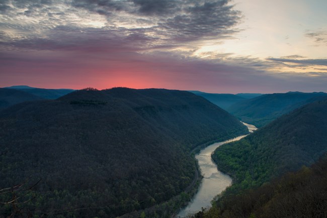 A purple sunset over the gorge A purple sunset over the gorge