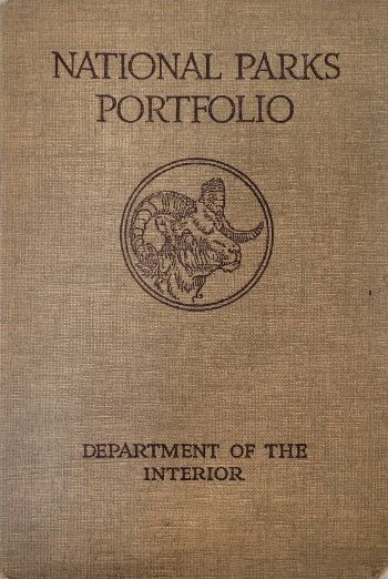 National Parks Portfolio, 1916 Brown cover of National Parks Portfolio publication with a ram on the front.