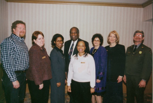 Group photograph of the Network to Freedom founders and then National Park Service Director, Bob Stanton.