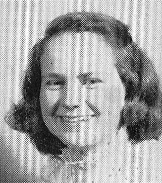 1949 year book photo of Nancy Gilliland Black and white portrait of young woman