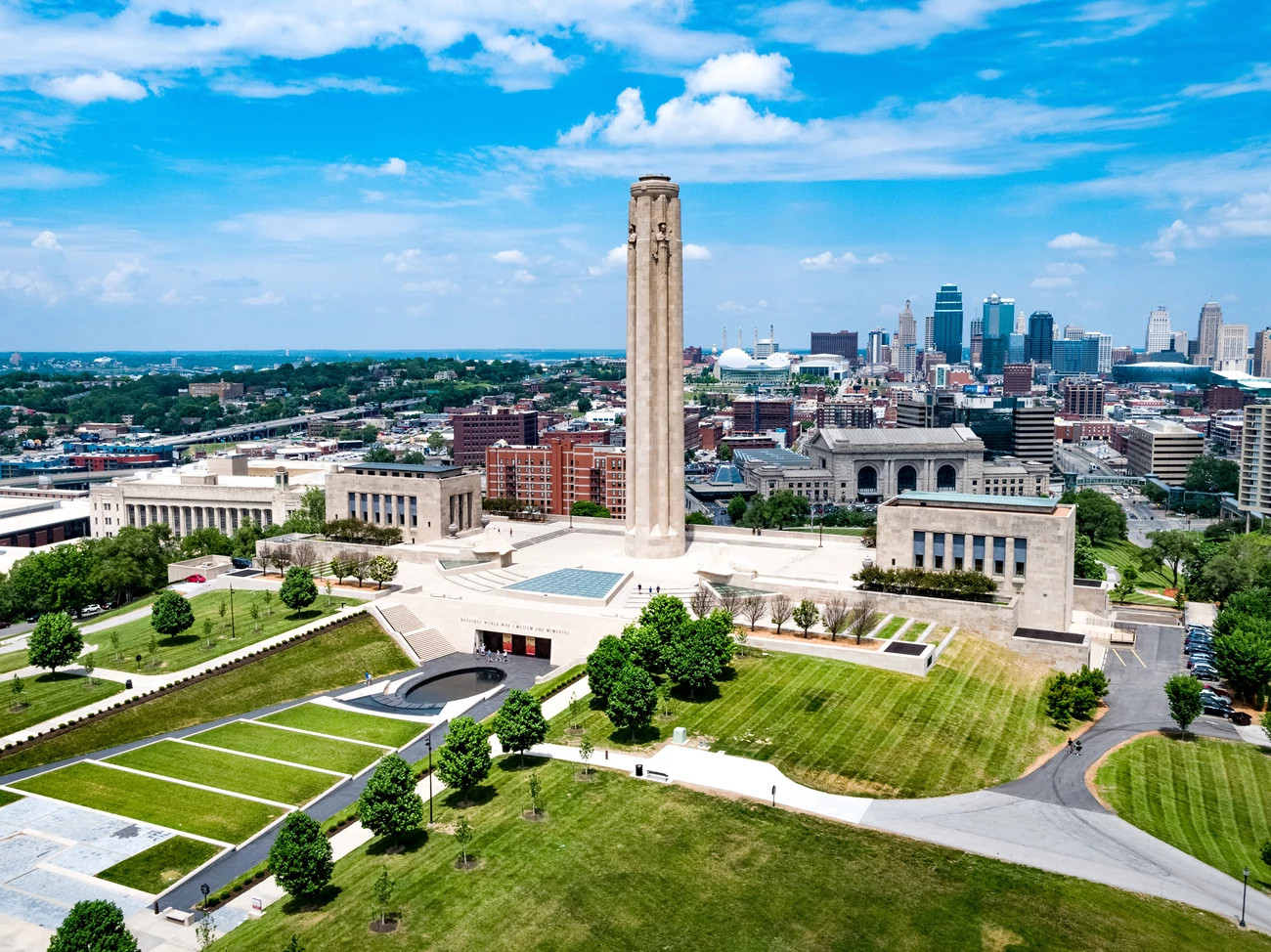 National WWI Museum and Memorial aerial day2 Aerial View of the WWI Museum