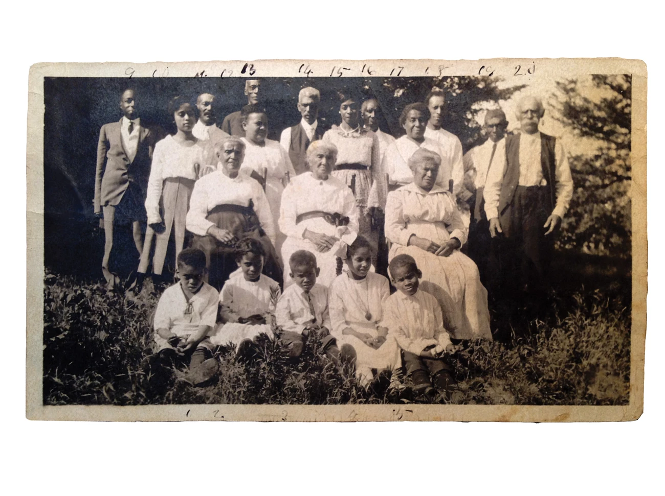 New Philadelphia Kate Will family gathering photo Group photograph showing the community of New Philadelphia in the 1920s