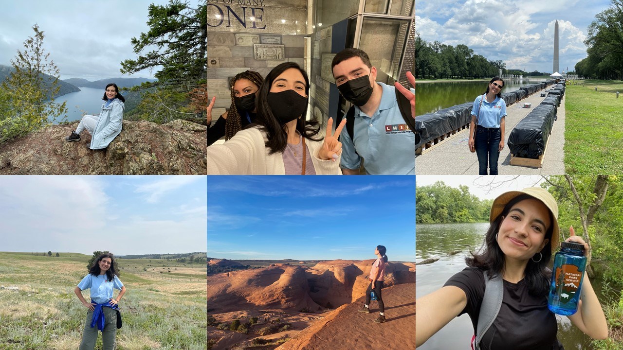 Nicole Segnini Intern collage of six images of a person at different national parks