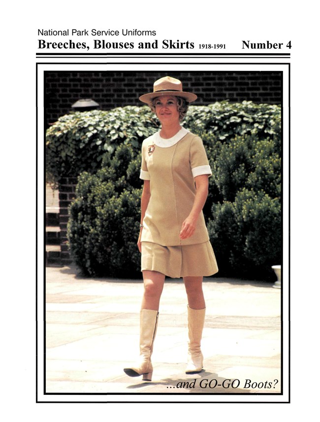 Cover of women's uniform book with woman in culottes, tunic, and boots