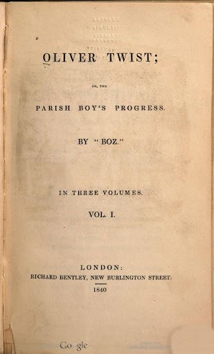 Oliver Twist novel title page Oliver Twist novel title page