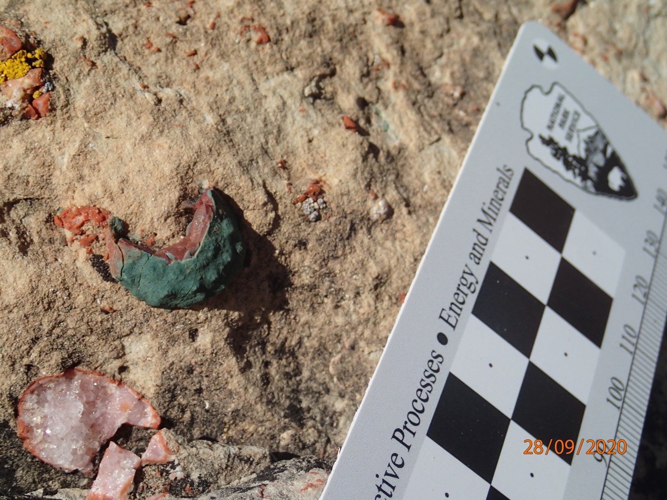 rock with small colorful mineral inclusions