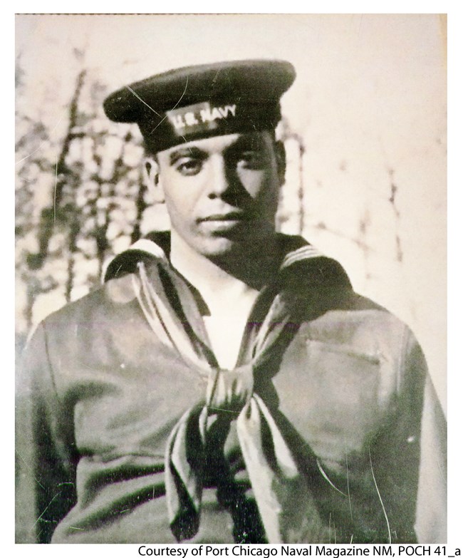 1941 portrait of Eugene Coffee, Jr. Sepia toned portrait of young man in navy uniform