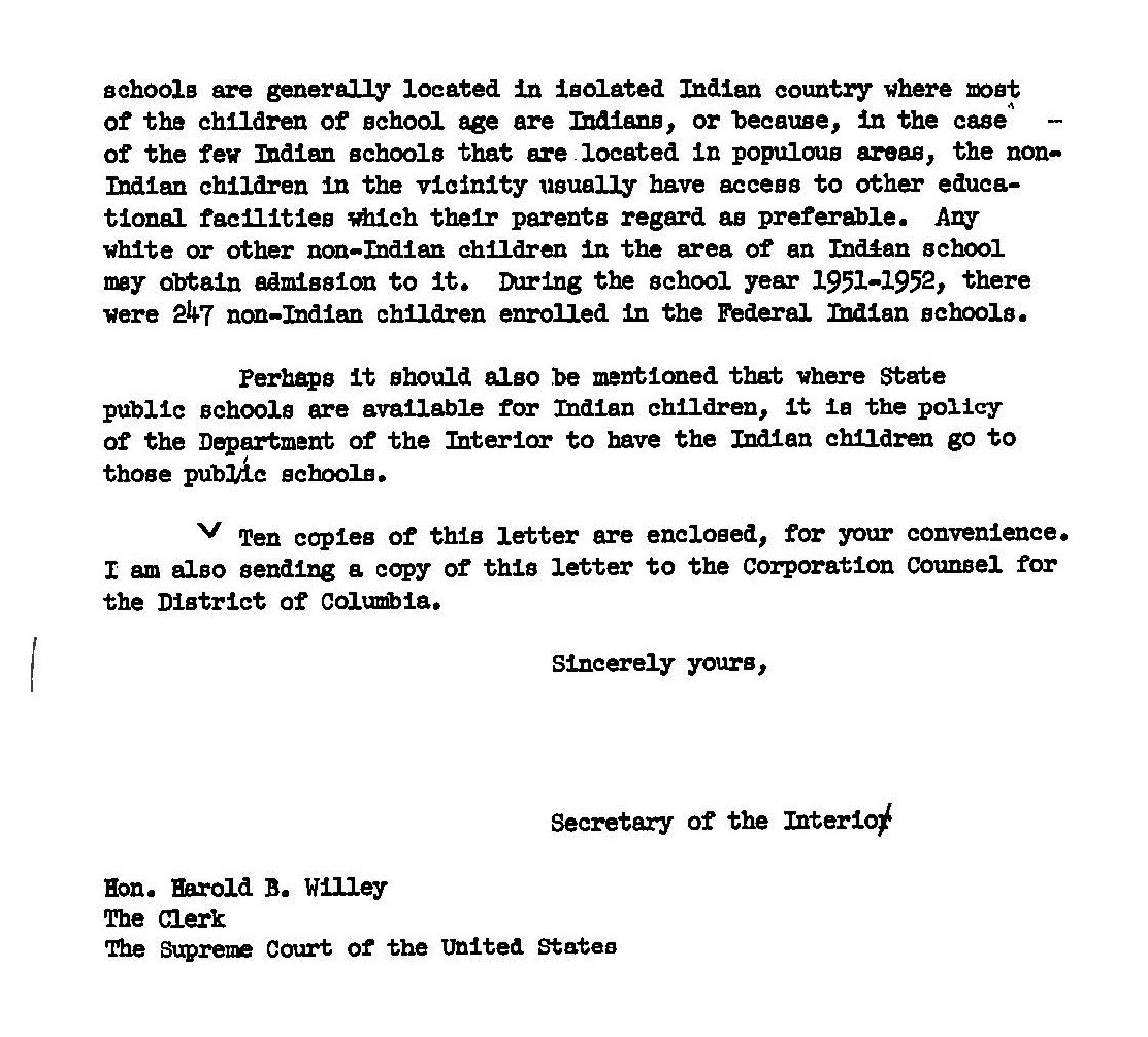 Interior to DC counsel, page 2 Second page of letter from Interior Secretary