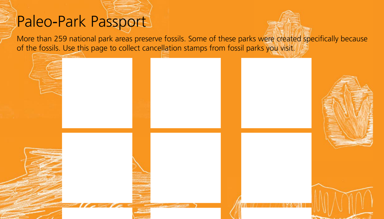 Paleo-Park Passport NPS National Park Service Junior Paleontologist Passport Stamp Grid