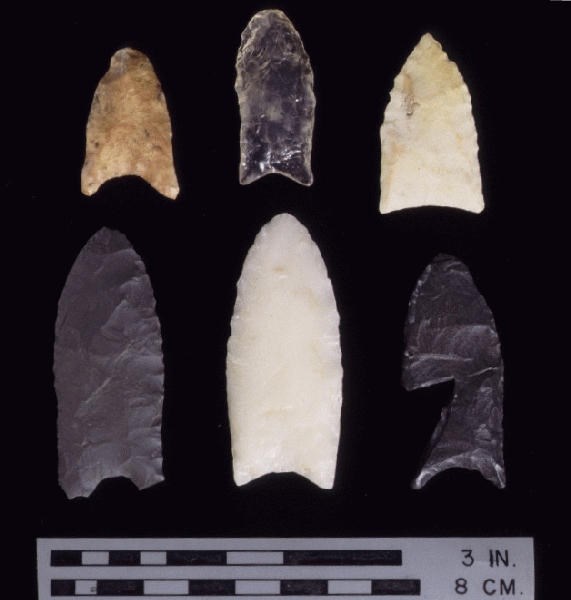 Archeological arrowhead points