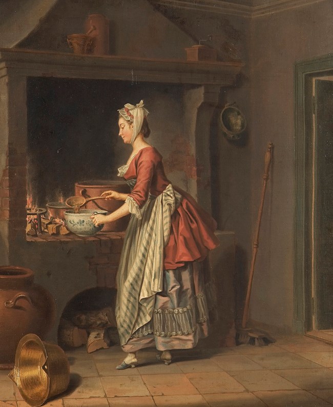 Painting A Maid Ladling Soup from a Kettle by Pehr Hilleström painting A Maid Ladling Soup from a Kettle