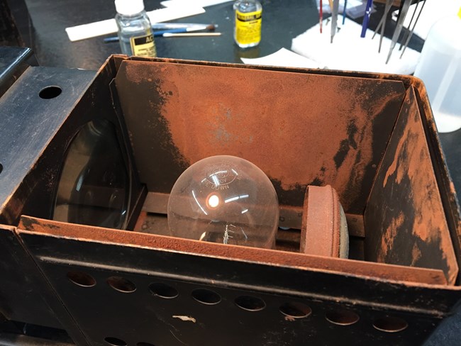 Ferrous Corrosion inside a Magic Lantern