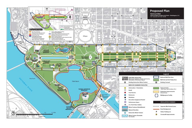 Proposed plan for the National Mall, from the National Mall Plan: Summary Proposed plan for the National Mall, from the National Mall Plan: Summary, Fall 2010.