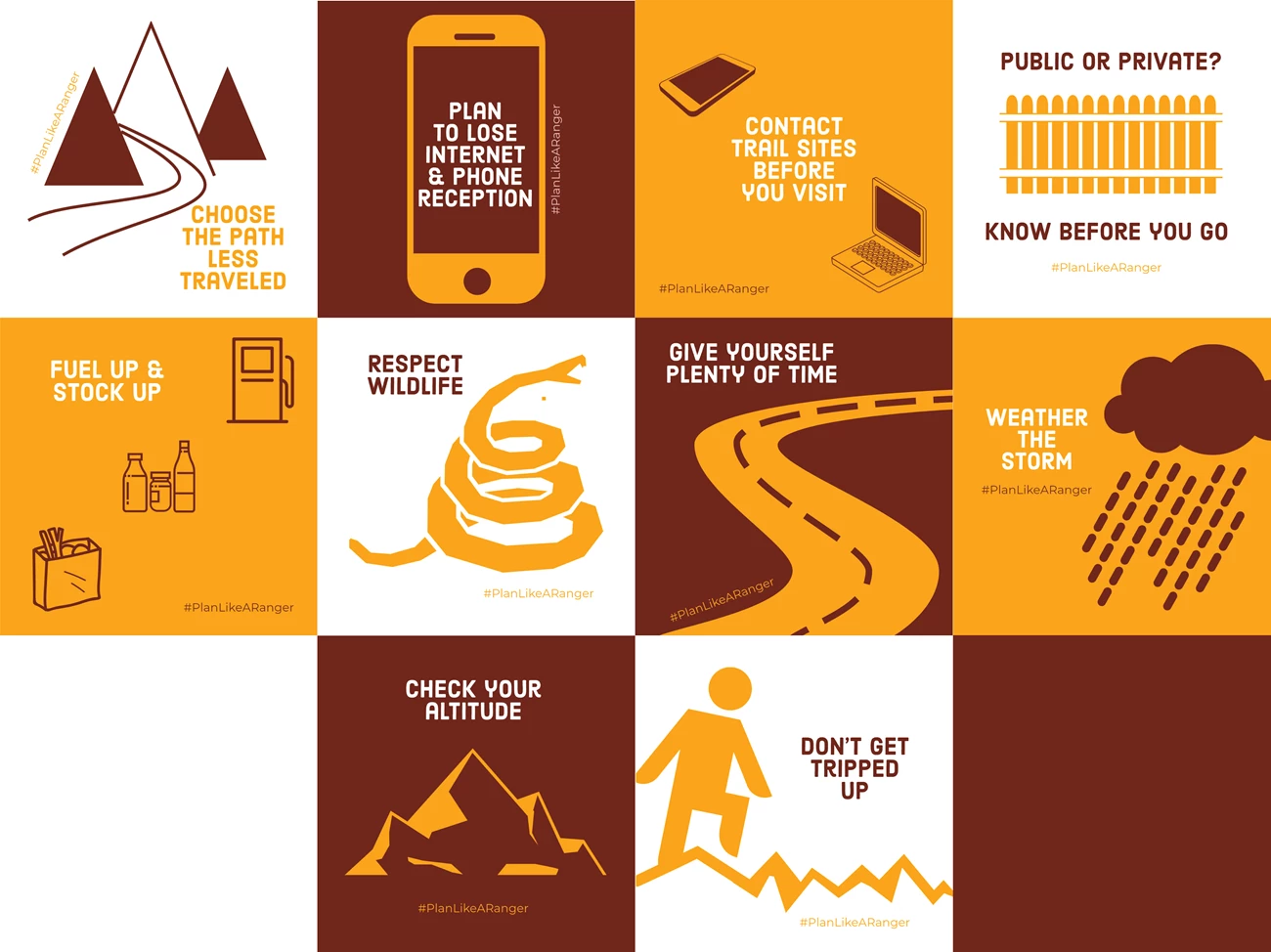 Infographic about planning like a park ranger. All text included below.